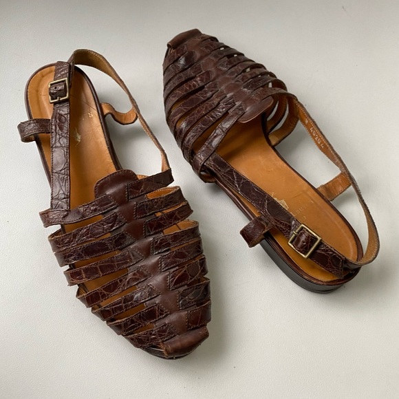 Ralph Lauren Brown Leather Sandals 